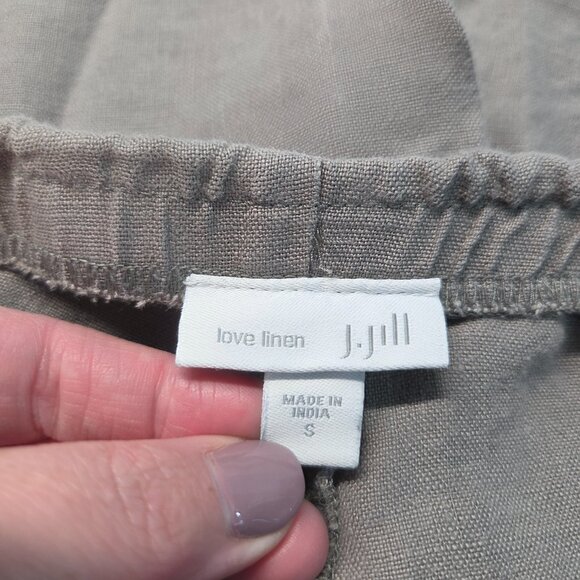 J. Jill Love Linen Small Mushroom Gray Pullon Light Elastic Cropped Pants - Picture 9 of 11